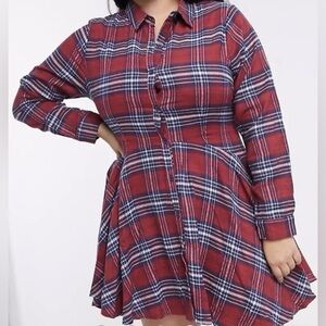 Missguided Plaid Button Up Dress